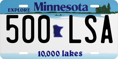 MN license plate 500LSA