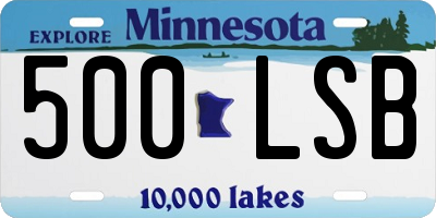 MN license plate 500LSB