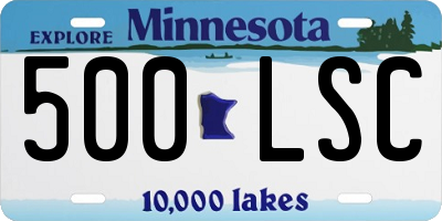 MN license plate 500LSC