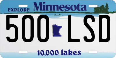 MN license plate 500LSD