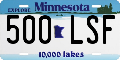 MN license plate 500LSF