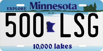 MN license plate 500LSG