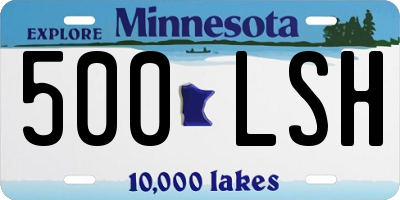 MN license plate 500LSH