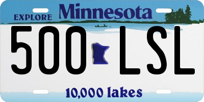 MN license plate 500LSL