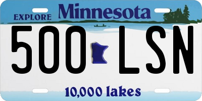 MN license plate 500LSN