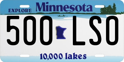 MN license plate 500LSO