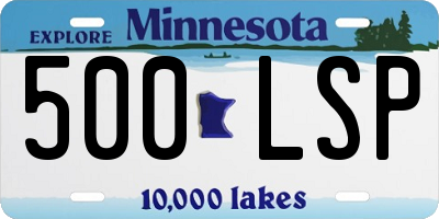 MN license plate 500LSP