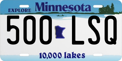 MN license plate 500LSQ
