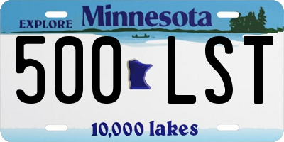 MN license plate 500LST