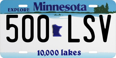 MN license plate 500LSV