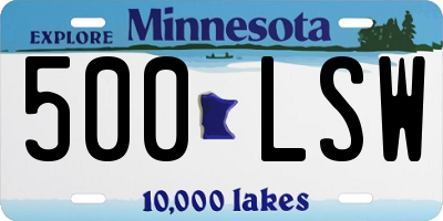 MN license plate 500LSW