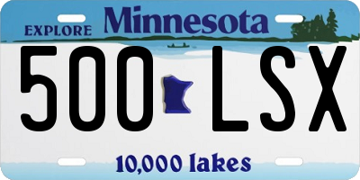 MN license plate 500LSX