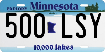 MN license plate 500LSY