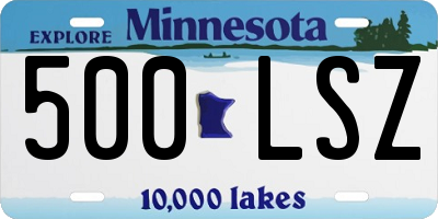 MN license plate 500LSZ