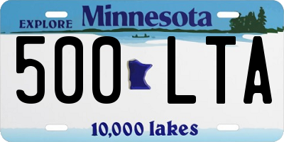 MN license plate 500LTA