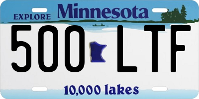 MN license plate 500LTF