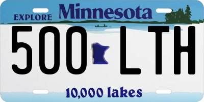 MN license plate 500LTH