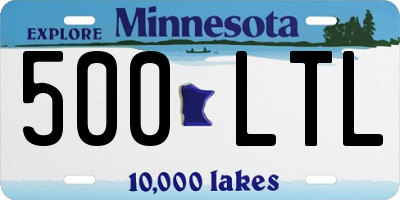 MN license plate 500LTL