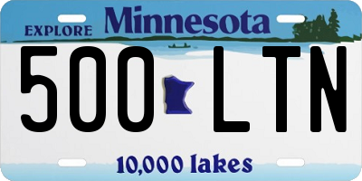 MN license plate 500LTN
