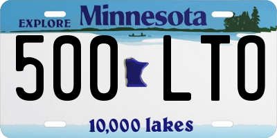 MN license plate 500LTO