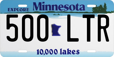 MN license plate 500LTR