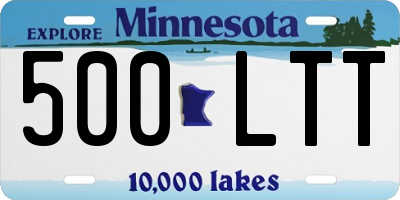 MN license plate 500LTT