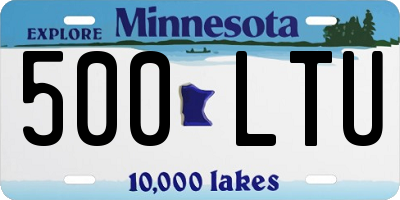 MN license plate 500LTU