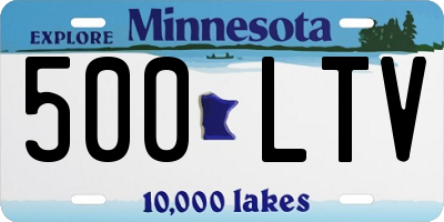 MN license plate 500LTV