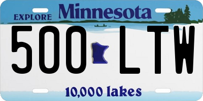 MN license plate 500LTW