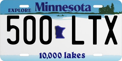 MN license plate 500LTX