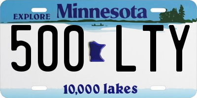 MN license plate 500LTY