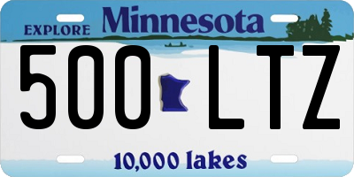 MN license plate 500LTZ
