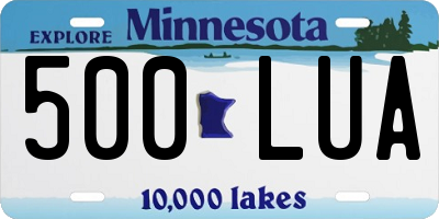 MN license plate 500LUA