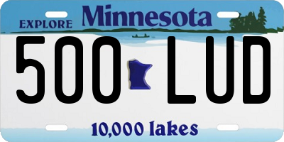 MN license plate 500LUD