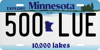 MN license plate 500LUE