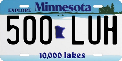 MN license plate 500LUH