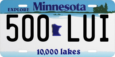 MN license plate 500LUI