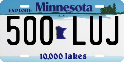 MN license plate 500LUJ