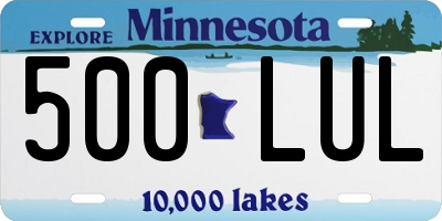 MN license plate 500LUL