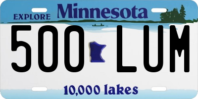 MN license plate 500LUM