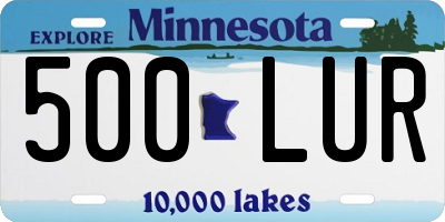 MN license plate 500LUR