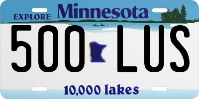 MN license plate 500LUS