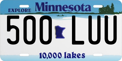 MN license plate 500LUU