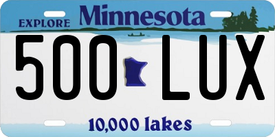 MN license plate 500LUX