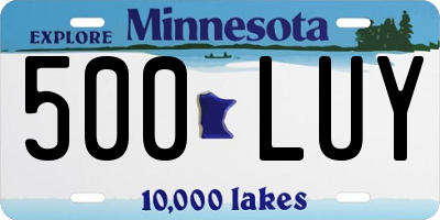 MN license plate 500LUY