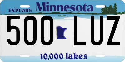 MN license plate 500LUZ