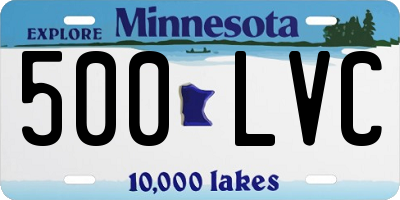 MN license plate 500LVC