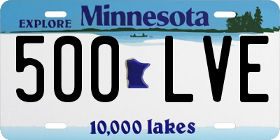 MN license plate 500LVE