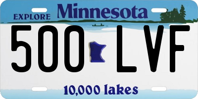 MN license plate 500LVF