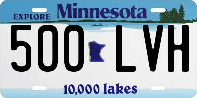 MN license plate 500LVH